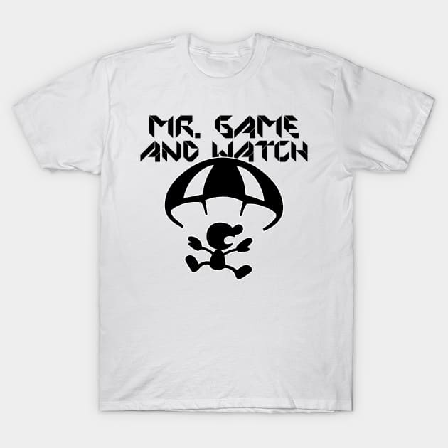 Mr. Game and Watch (Black Text) T-Shirt by VicAnderson